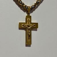 Pendente Croce Gesù + Collana Maglia Bizantina