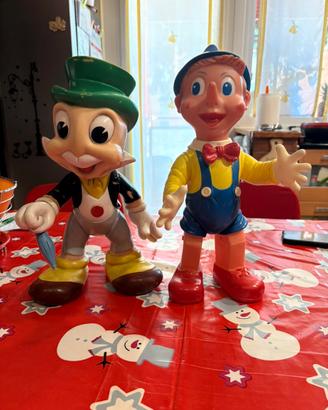 Pinocchio e Grillo LEDRAPLASTIC 1962 Disney 40cm