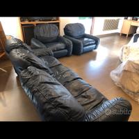 Intero salotto Busnelli Piumotto vintage pelle blu