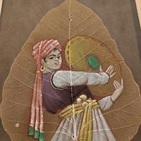 Dipinto a mano su foglia di Pipal - India