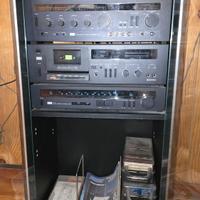 stereo hi fi vintage sansui con casse e giradischi