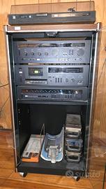 stereo hi fi vintage sansui con casse e giradischi