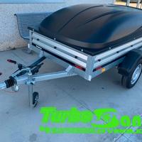 Rimorchio frenato con coperchio in ABS