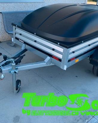 Rimorchio frenato con coperchio in ABS