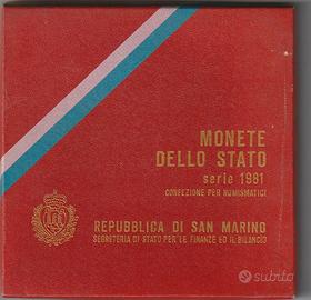SAN MARINO DIVISIONALE 1981 SERIE MONETE F.D.C-