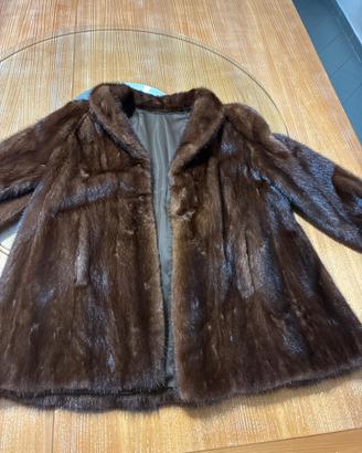 giacca vintage in vero visone marrone, Hermafur