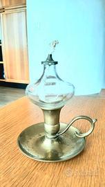 Lampada ad olio in ottone vintage