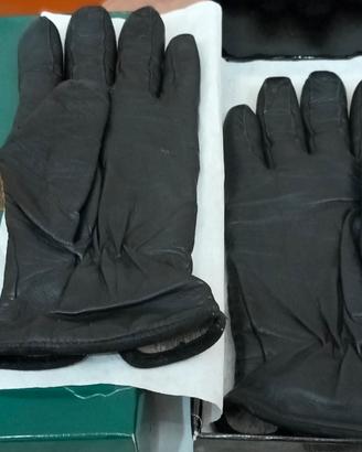 Guanti Vintage Donna in Vera Pelle Nera - Finitura