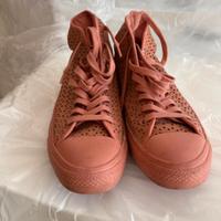 Converse All Star alte traforate rosa salmone