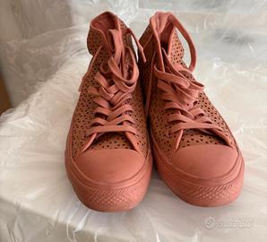 Converse All Star alte traforate rosa salmone