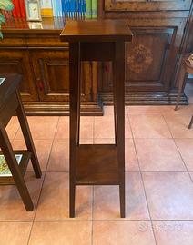 Colonna mobile portavaso in legno massello