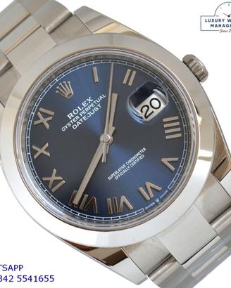 ROLEX Datejust II 126300 Blue Romans Full Set NEW