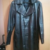 giacca lunga in pelle uomo 100% t. 46
