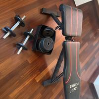 Panca inclinabile e manubri