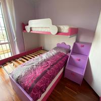 letto a soppalco con scaletta. 3 letti 