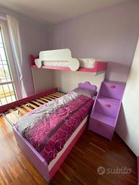 letto a soppalco con scaletta. 3 letti 