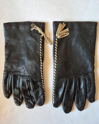 Guanti donna in pelle nera 