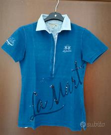 Polo donna La Martina mezza manica con paillettes