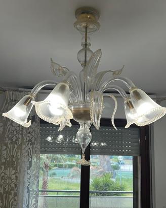 Set 3 lampadari in vetro di Murano 