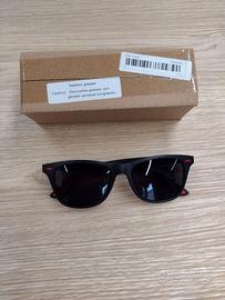 Occhiali estetici modello squadrato nero - rosso