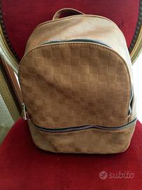 zaino quadrettato beige