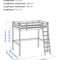 Letto a soppalco 140x200