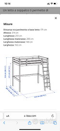 Letto a soppalco 140x200