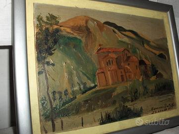 Quadretto incorniciato con pittura ad olio