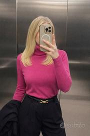 Maglione Pullover Dolcevita Fucsia