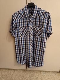 Camicia uomo a maniche corte Cotton & Silk  quadri