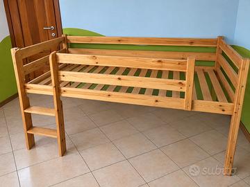 letto a soppalco con scivolo e rete
