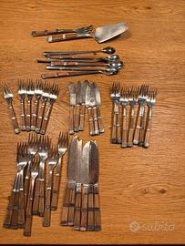 Servizio posate legno acciaio vintage