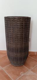 Portavaso da esterno  intrecciato grigio