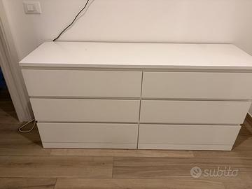 Cassettiera con 6 cassetti, bianco