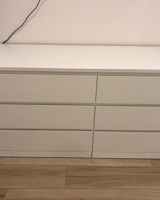 Cassettiera con 6 cassetti, bianco