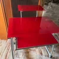 Scrivania vetro rossa