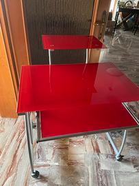 Scrivania vetro rossa