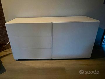 madia credenza color bianco laccato lucido