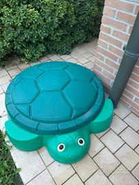 Sabbiera tartaruga con coperchio