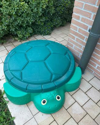 Sabbiera tartaruga con coperchio