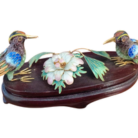 Statuetta Uccelli Filigrana Cloisonné Vintage