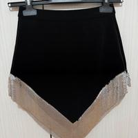 Gonna nera con frange argento