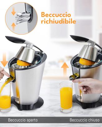 Spremiagrumi Elettrico 600W Acciaio Inox BPA Free