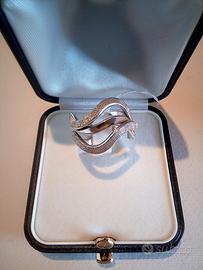 Anello ak3, Argento 925 Rodiato, Diamantato