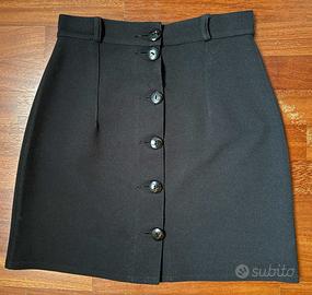 Gonna Nera Chiusura Bottoni Mini Gonna