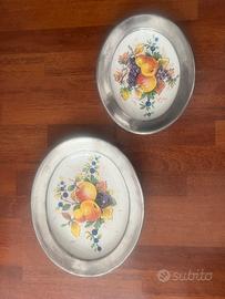 Set 2 piatti Ovali Decorati Frutta