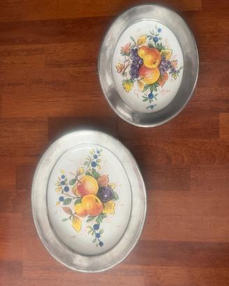 Set 2 piatti Ovali Decorati Frutta