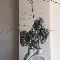 Vaso in ceramica argentato