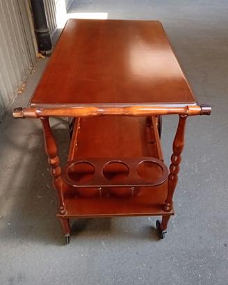 Carrello bar in legno con ruote