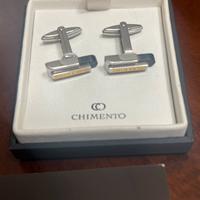 Chimento Gemelli In Acciaio E Titanio Logo In Oro
